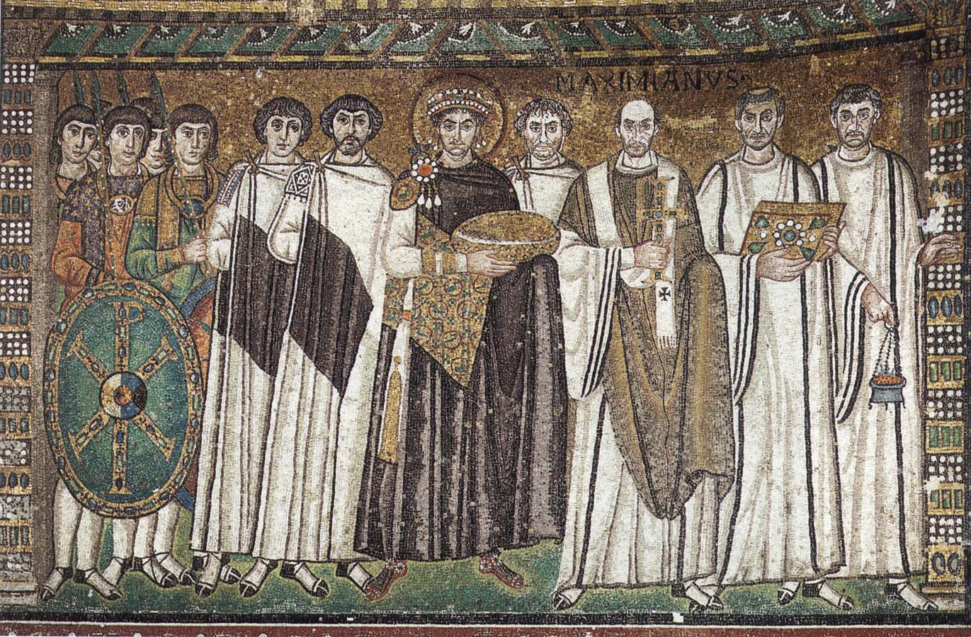 Justinian, Bishop Maximilian Annus and entourage